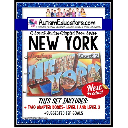NEW YORK State Symbols ADAPTED BOOK for Special Education and Autism